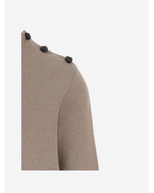Bottega Veneta Brown Wool Sweater With Zip And Pocket for men