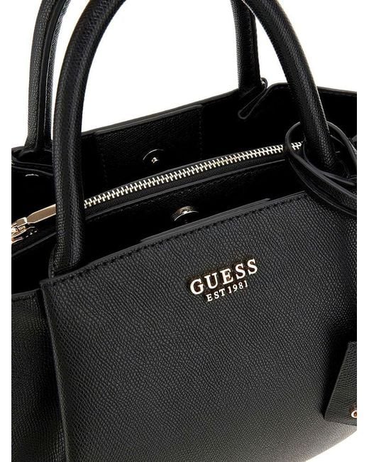 Guess Black Satchel Bag Polyurethane Satchel-Bags