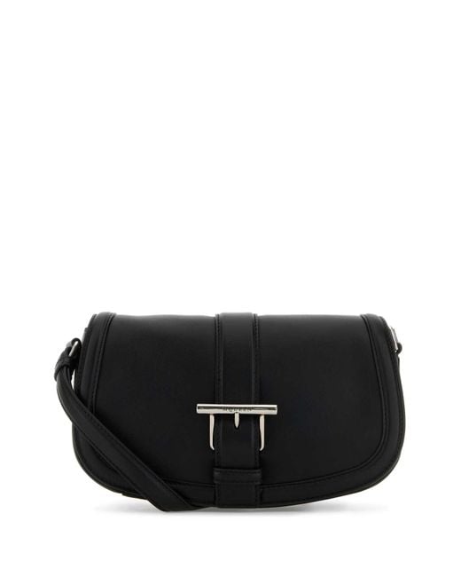 McQueen Leather Satchel Crossbody Bag in Black | Lyst
