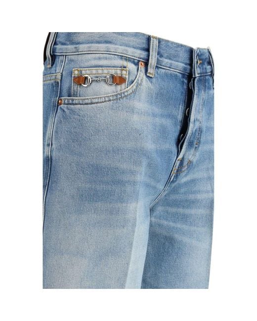 Gucci Blue Cotton Flared Jeans