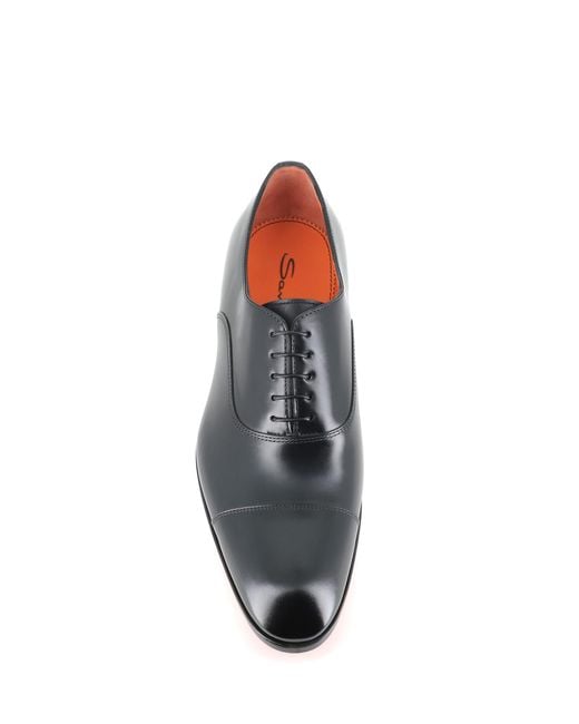 Santoni Black Oxford Carter for men