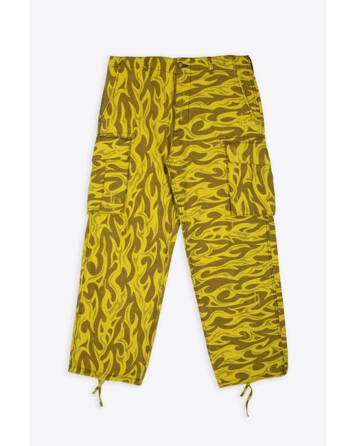 ERL Yellow Printed Cargo Pants Woven Canvas Printed Cargo Pant