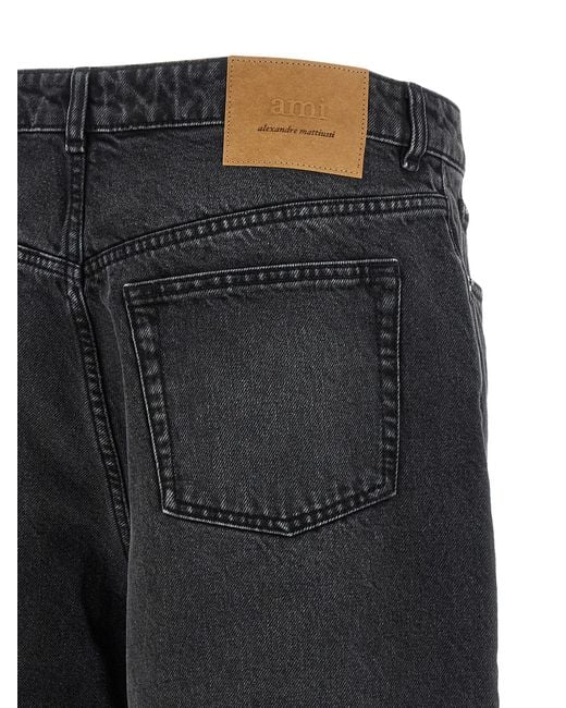 AMI Gray Cotton Bermuda Shorts for men