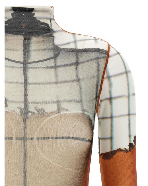 Jean Paul Gaultier White The Fire' Bodysuit