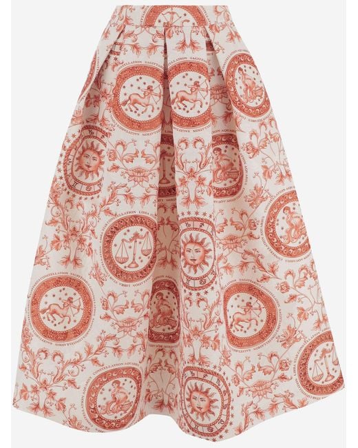 Lunatica Milano Pink Flared Skirt Polyester