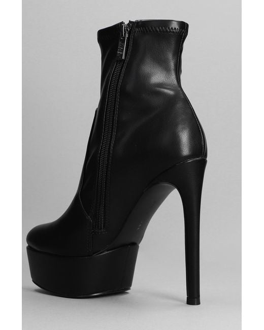 Steve Madden Tactical High Heels Ankle Boots In Black Leather Lyst