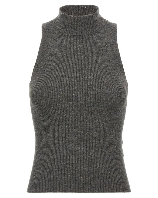 Brunello Cucinelli Gray 'Sparkling' Top