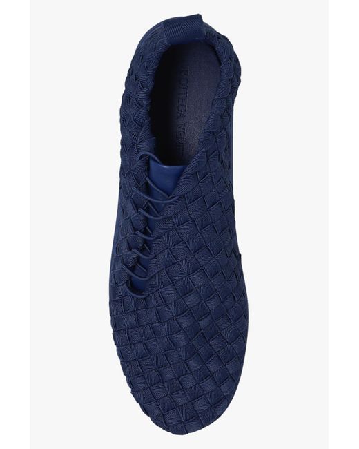 Bottega Veneta Blue Sneakers With Intrecciato Weave for men