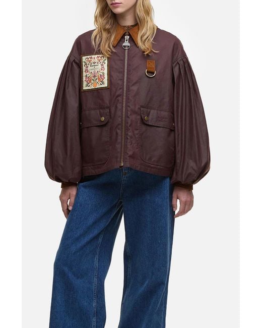 Barbour Brown X Farm Rio Thais Wax Jacket