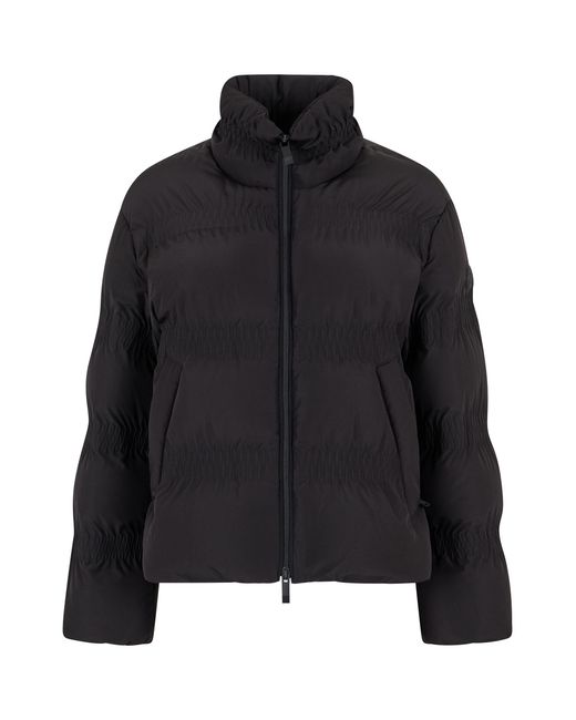 Moncler Black Short Ruffled Down Jacket Ravignan Polyester Puffer