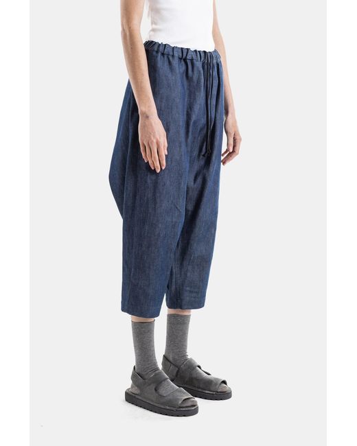 Comme des Garçons Blue Wide-Leg Trousers