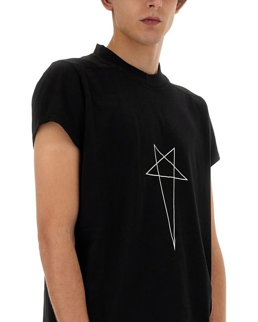 Rick Owens Black T-shirt With Print for men