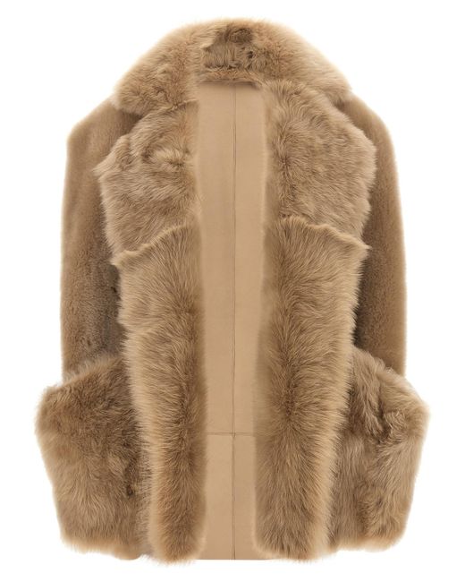 Blancha Brown Lamb Fur Sleeveless Jacket Clothing