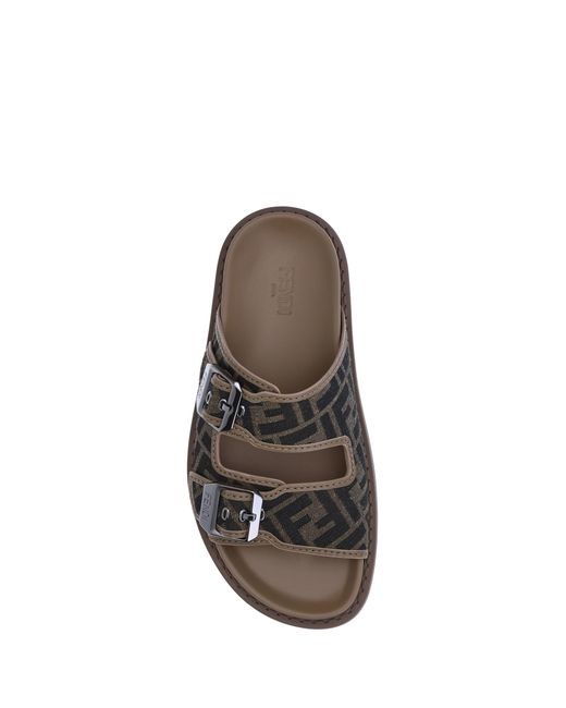 Fendi White Ff Sandals for men