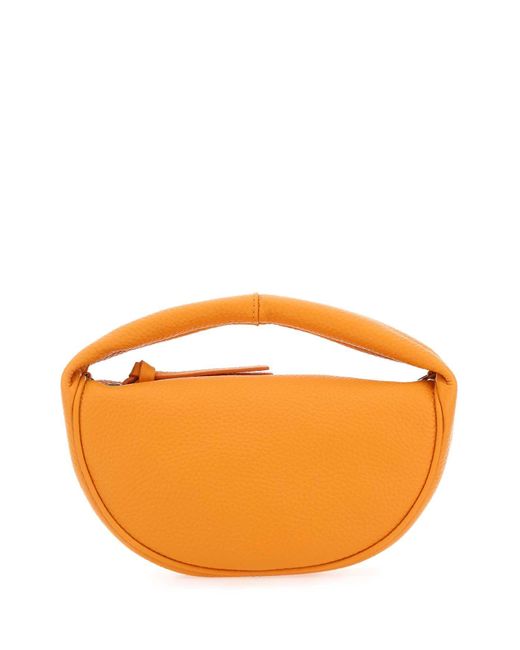 By Far Orange Leather Baby Cush Handbag