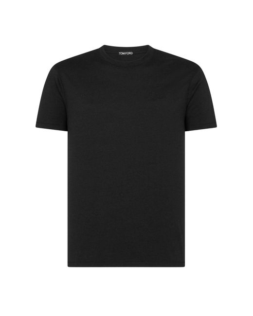 Tom Ford Black Lyocell-Cotton T-Shirt for men