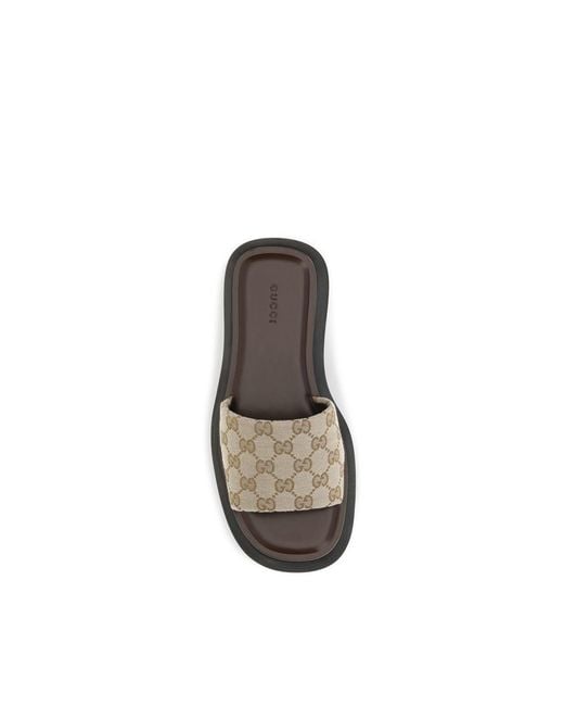 Gucci Natural Polyester Platform Sandals