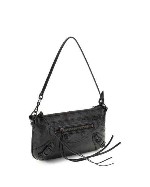 Balenciaga Black Le City Clutch Bag Lamb Ovis Aries Shoulder