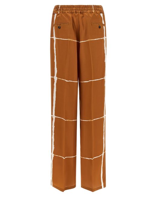 Kiton Brown Silk Pants
