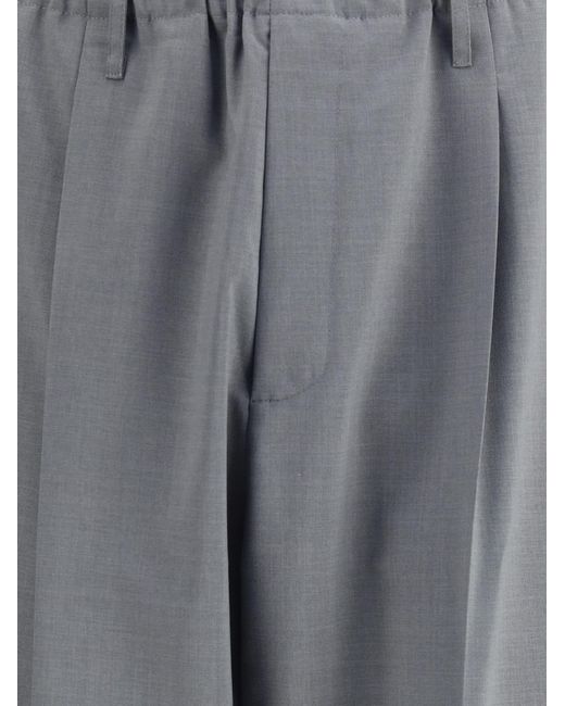 Magliano Gray Baggy Elastic Pants for men