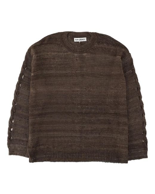 Our Legacy Brown Popover Jersey Silk Jumpers for men
