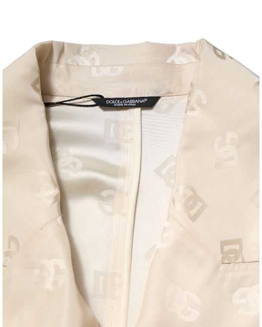 Dolce & Gabbana Natural Logo Pattern Doublebreasted Blazer for men