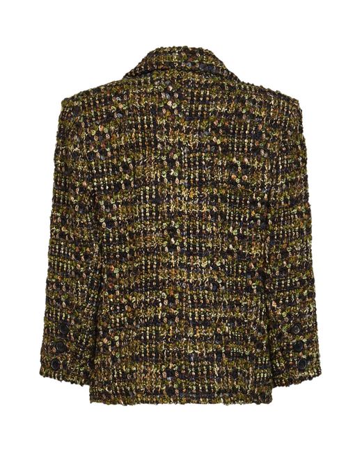 Saint Laurent Green Khaki Wool Tweed Jacket