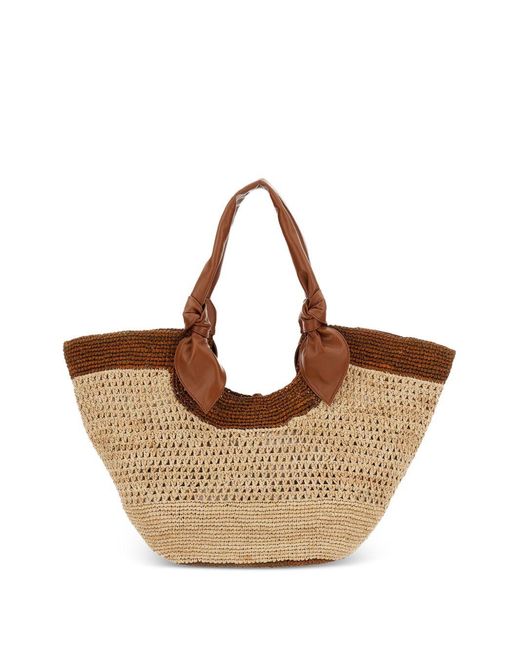 Hereu Brown Fonol Rafia Tote