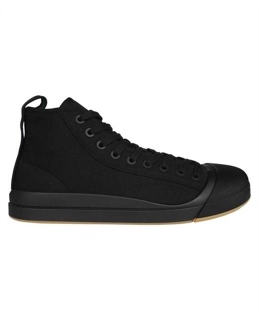 Bottega Veneta Black High-Top Fabric Sneakers for men