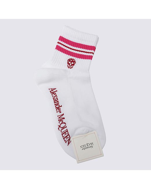 Alexander McQueen White Cotton Blend Socks