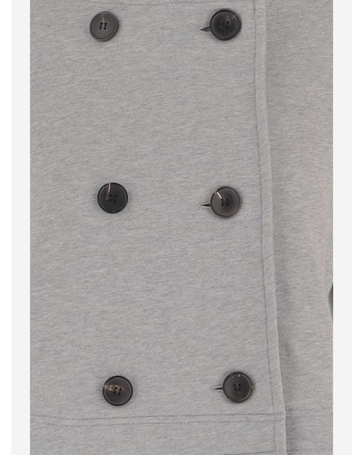 Dries Van Noten Gray Jacket Double-Breasted Cotton