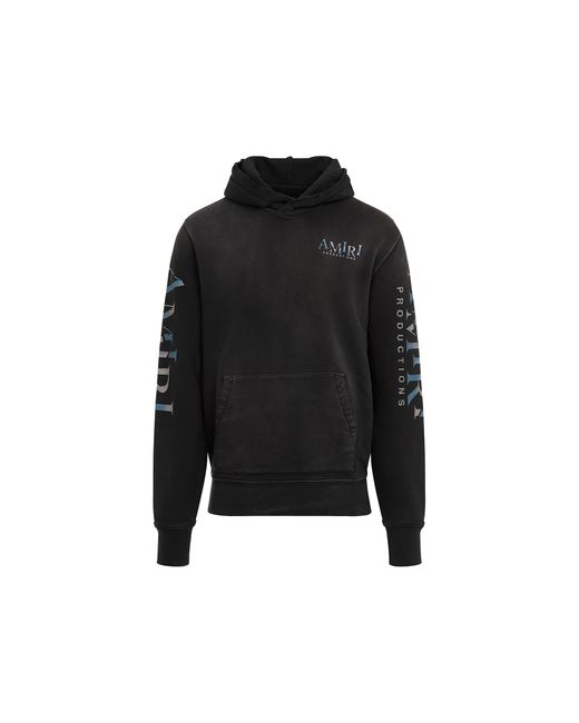 Amiri Black Cotton Theatre Masks Hoodie for men