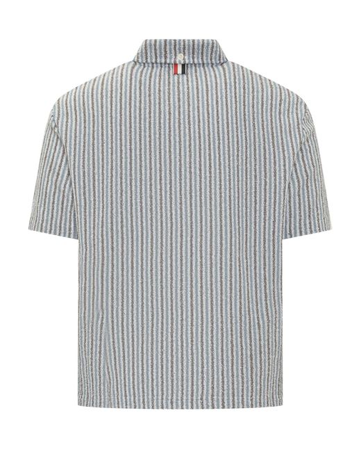Thom Browne Gray Rwb Striped Shirt for men