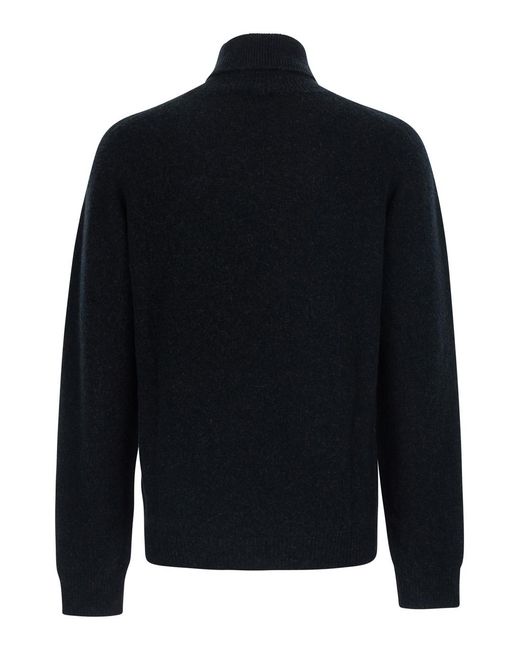 Roberto Collina Blue Turtleneck Sweater Wool Virgin Tops for men