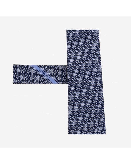 Ferragamo Blue Tie Silk — Ties & Bow for men