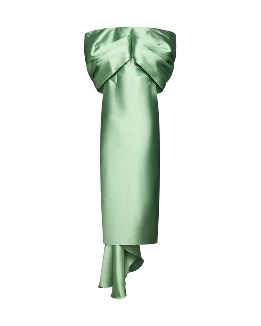 Solace London Green Delphina Satin Maxi Dress