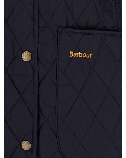 Barbour Blue Quilted Jacket With Contrast Collar