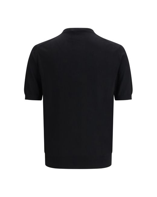 Prada Black T-Shirt Virgin Wool Fleece T-Shirts for men