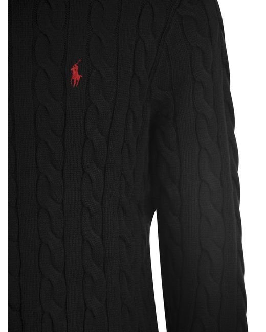 Polo Ralph Lauren Black Plaited Cotton Jersey for men