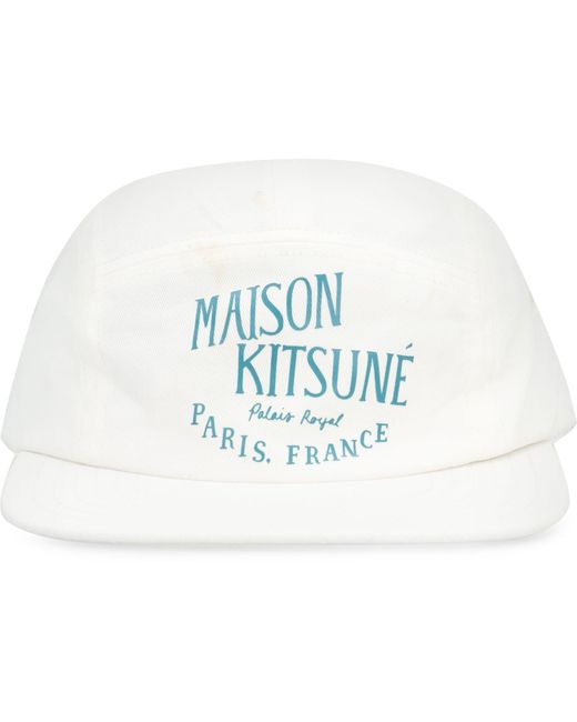 Maison Kitsuné White Logo Baseball Cap for men