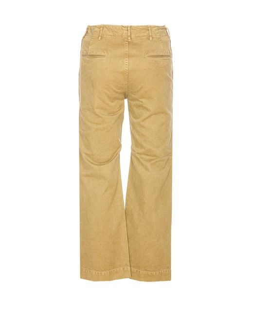 Auralee Yellow Trousers Cotton for men