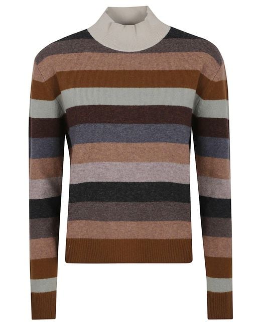 Tory Burch Brown Merino Wool Turtleneck