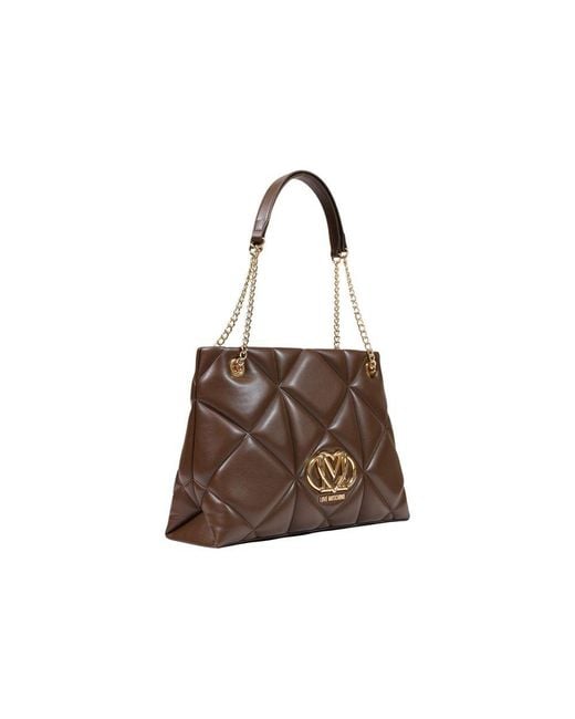 Love Moschino Brown Polyethylene Handbag Bag