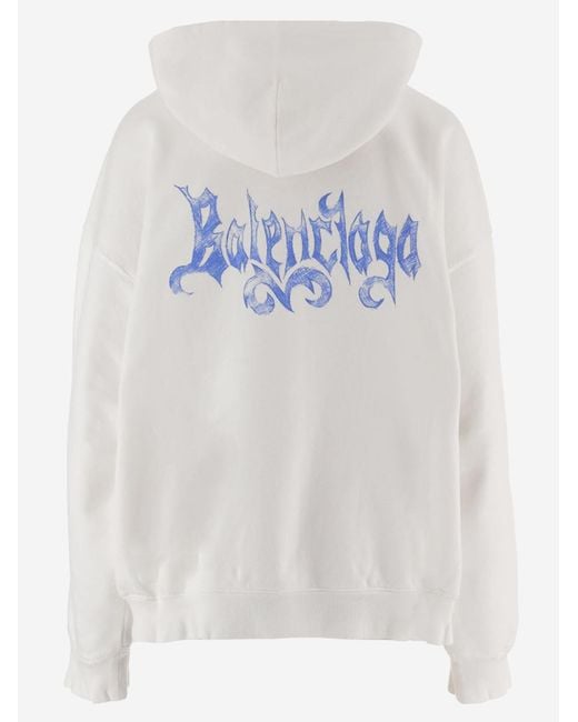 Balenciaga White Cotton Hoodie With Zipper