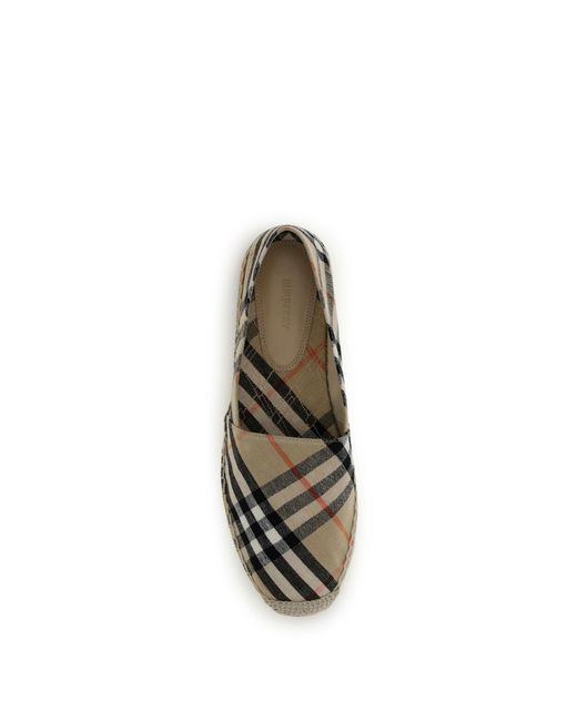 Burberry White Espadrilles Mews Check Sand Ip Upper: Cotton Sandal