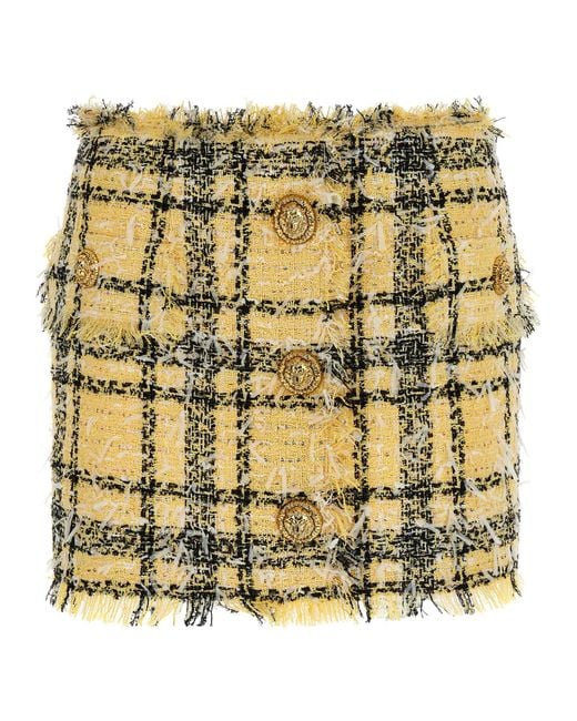 Balmain Metallic Lurex Tweed Skirt
