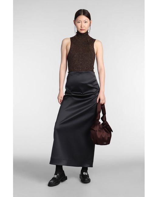 Ganni Skirt In Black Polyester