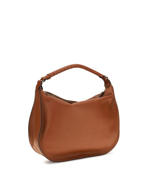 Chloé Brown Shoulder Bag Marcie Calf Leather