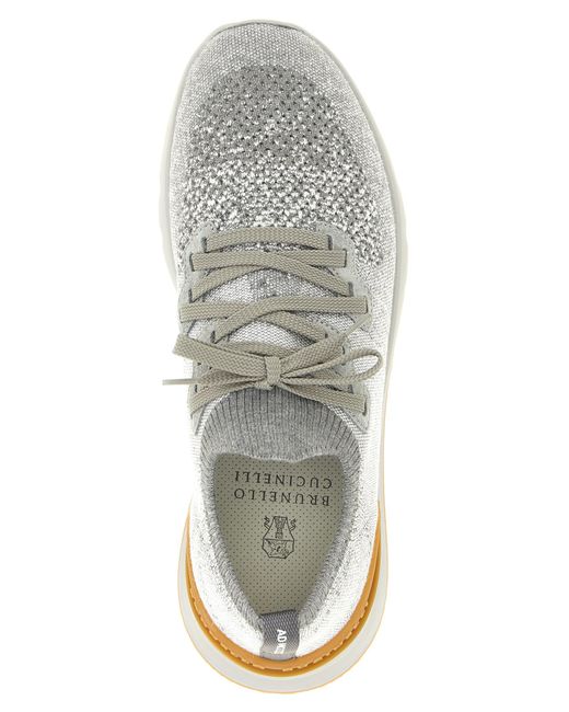 Brunello Cucinelli White Cotton Athletic Sneakers for men