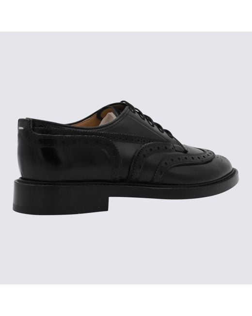 Maison Margiela Black Leather Tabi Lace Up Shoes for men